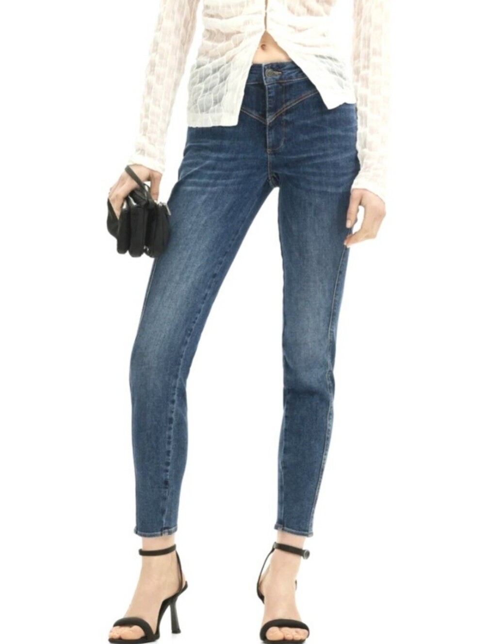 Desigual Manhattan Push-Up Skinny Jeans Dark Wash Mid-Rise Slim Size 36/US 8 NWT